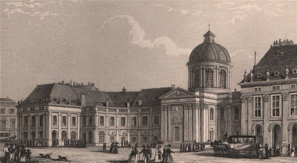 PARIS. Palais de l'Institute. BICKNELL 1845 old antique vintage print picture